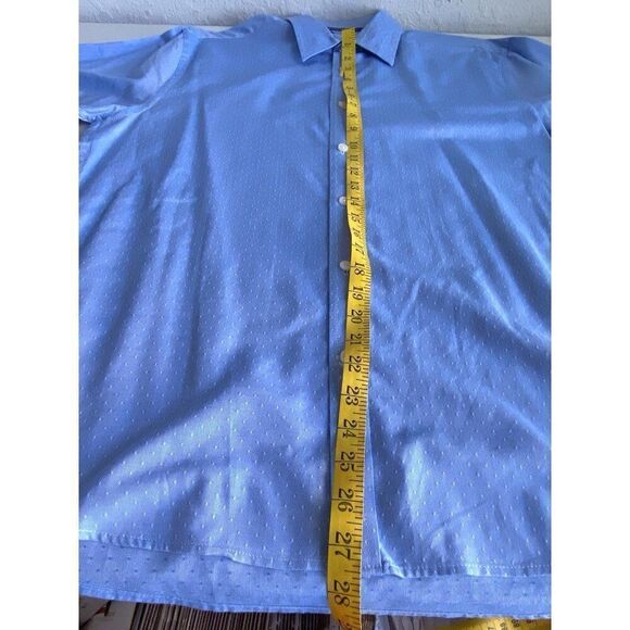 James Campbell Blue White Pattern Short Sleeve Button Shirt Men’s Sz L - Picture 8 of 13